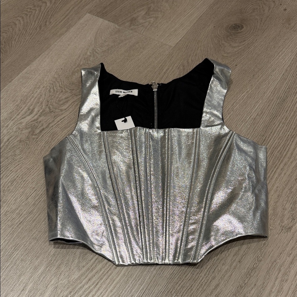 NWT Steve Madden Kimmie Metallic Top - Picture 3 of 8